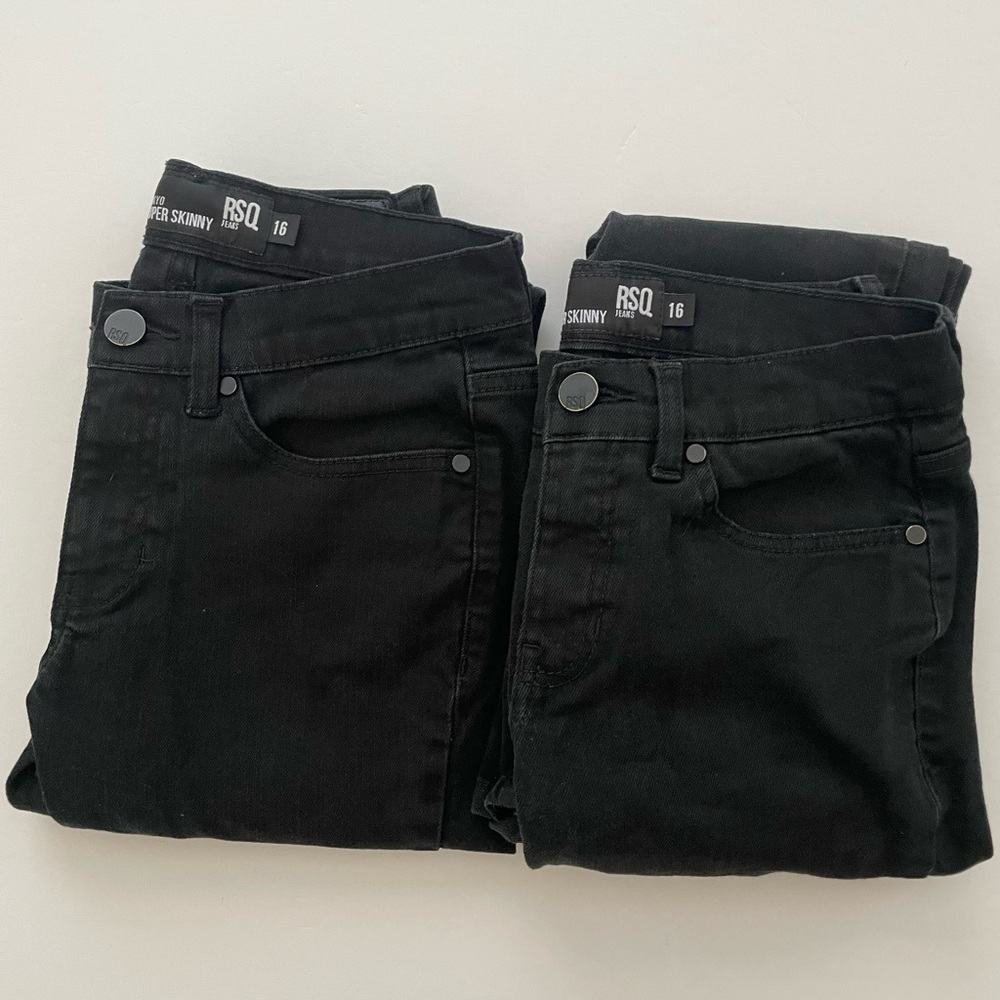 SOLD - RSQ Tokyo Super Skinny Boys Teens Jeans Black Size 16 Bundle of 2